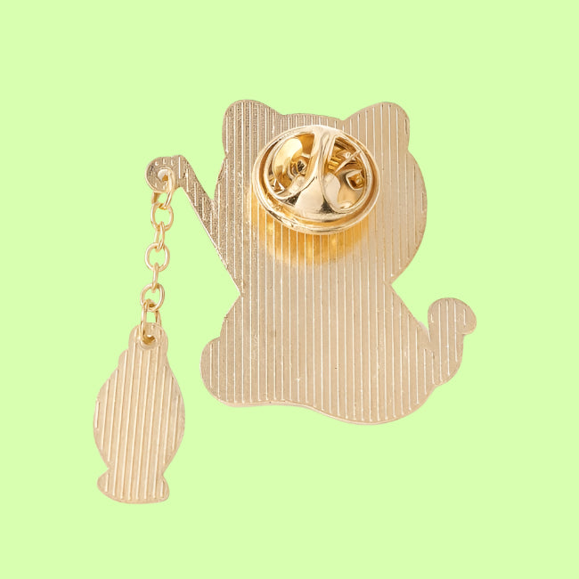 Badge broche Chat pêcheur