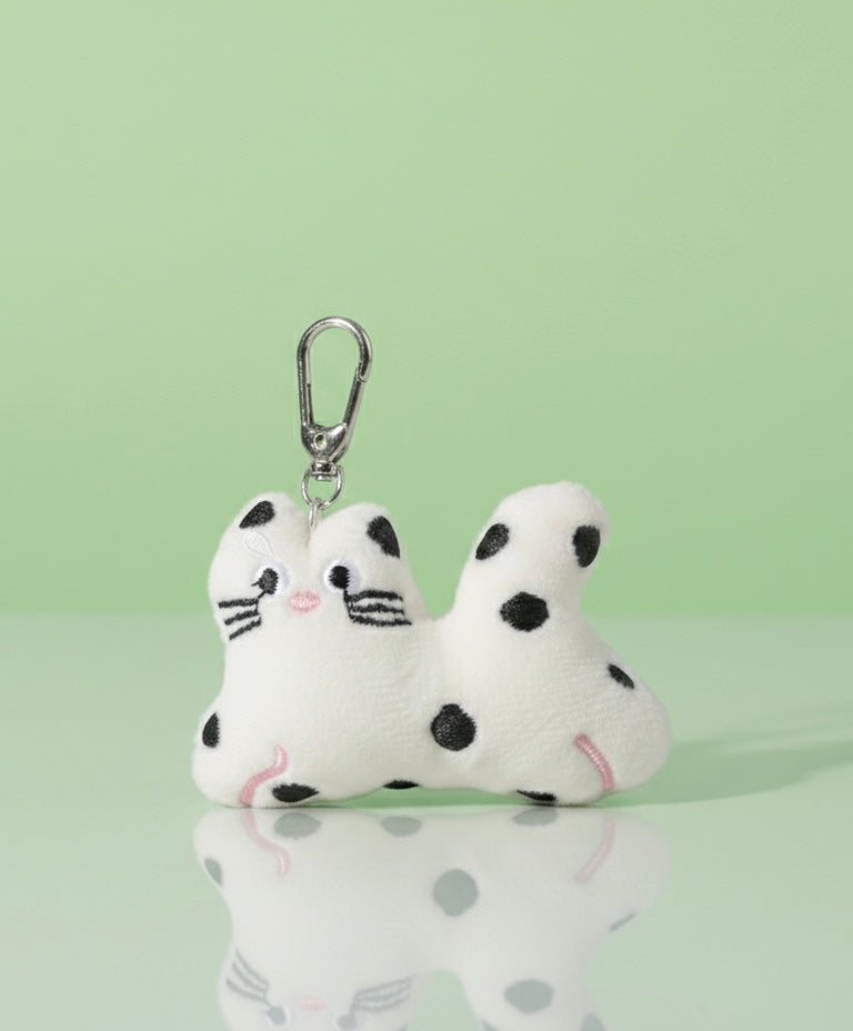 Porte-clés Plush Chat à Pois