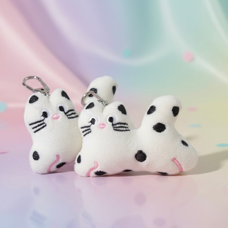 Porte-clés Plush Chat à Pois