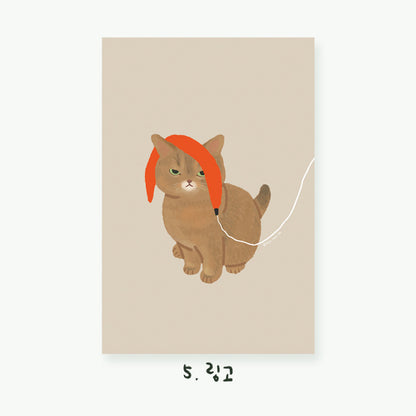 Cartes postales illustrées Chats (22 types)