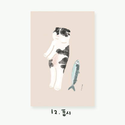 Cartes postales illustrées Chats (22 types)