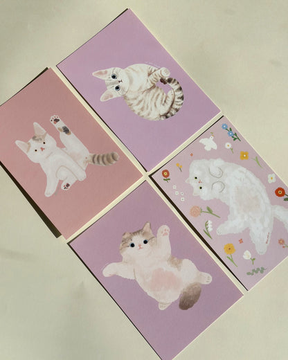 Cartes postales illustrées Chats (22 types)